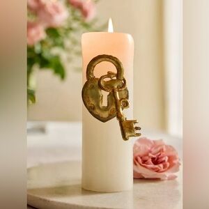 NEW Anthropologie x Terrain Heart Lock + Key Candle Pin